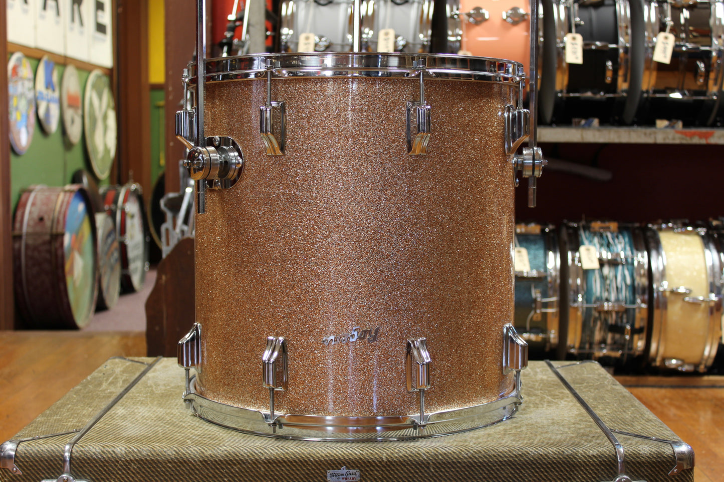 1960s Rogers 16x16 Holiday Floor Tom in Champagne Sparkle