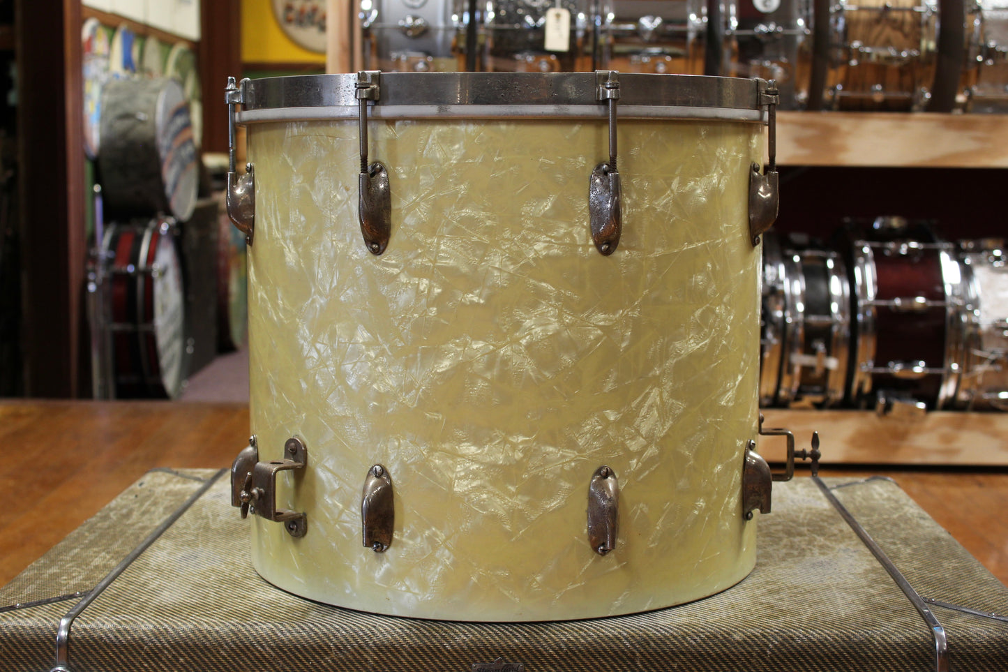 1940s WFL 14x16 Floor Tom in White Marine Pearl