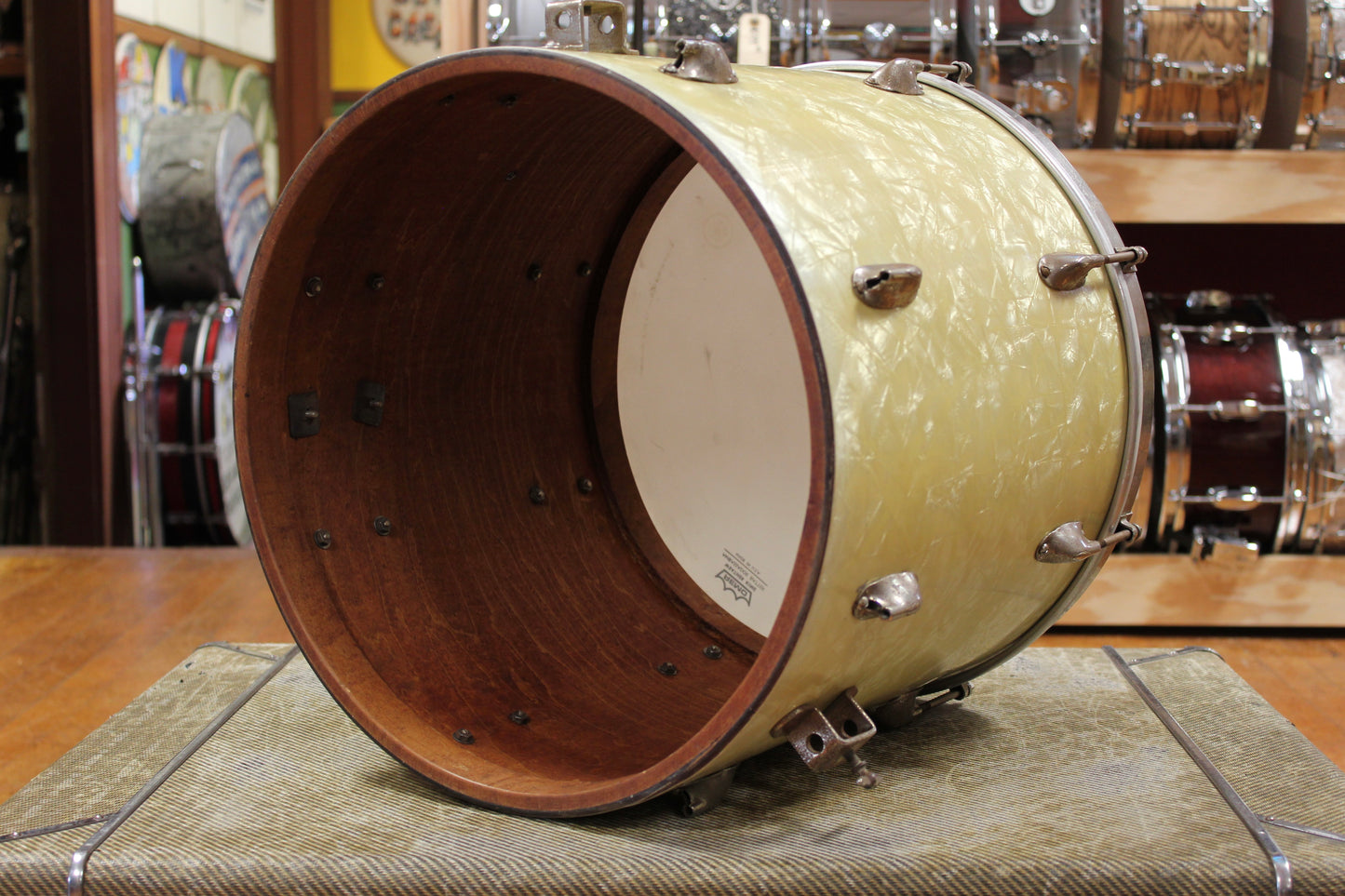 1940s WFL 14x16 Floor Tom in White Marine Pearl