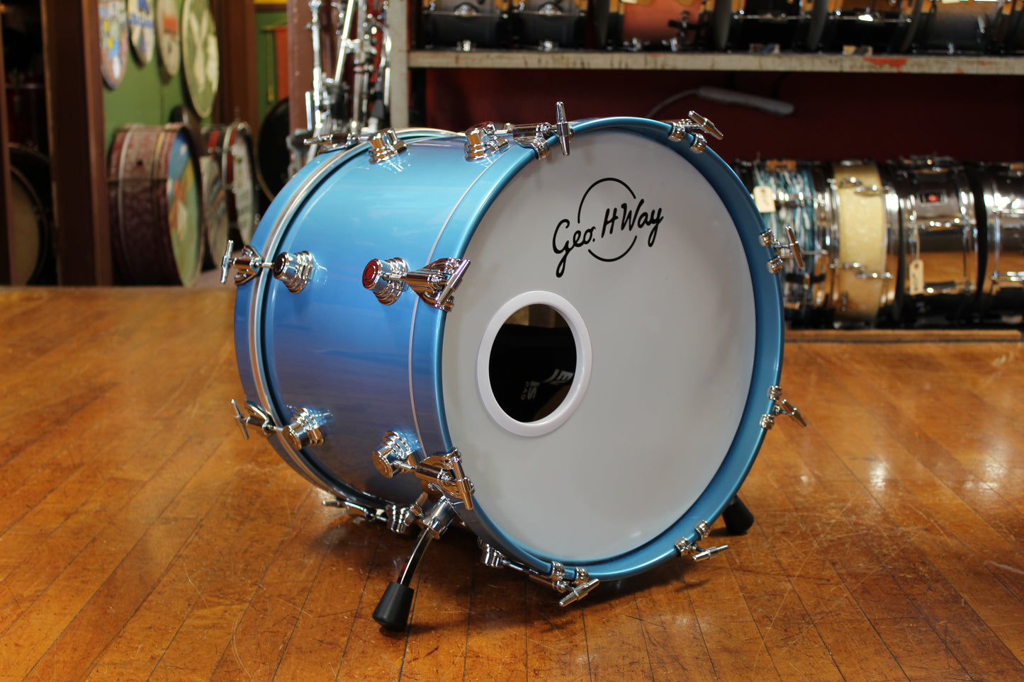 George Way 14x18 Bass Drum in Million Dollar Baby Blue