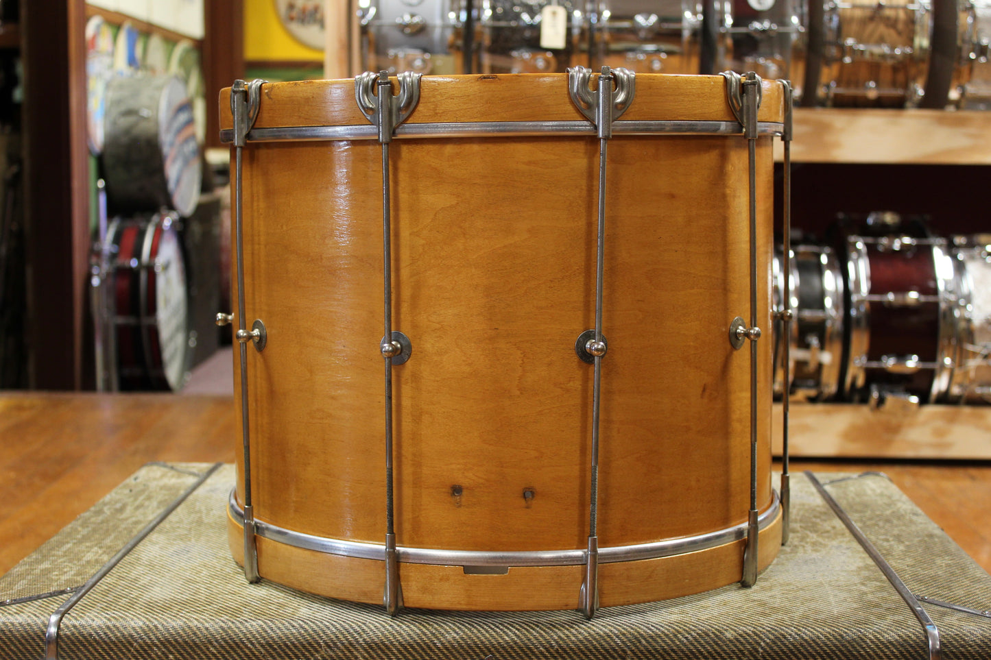 1900s Frisco 12x17 Marching Snare Drum in Natural Finish