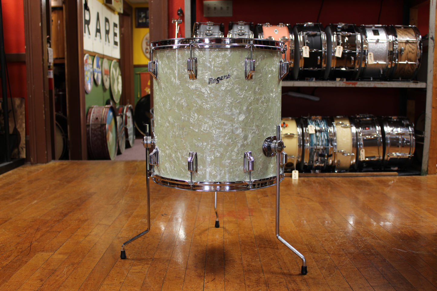 1960s Rogers 16x16 Holiday Floor Tom in White Marine Pearl