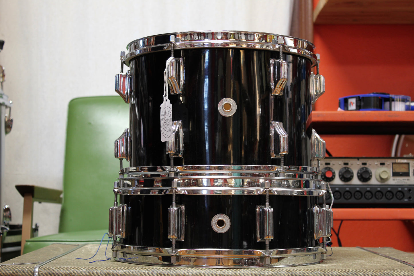 1959-66 Ludwig / Walberg & Auge in Jet Black Pearl 14x22 16x16 9x13 5x14