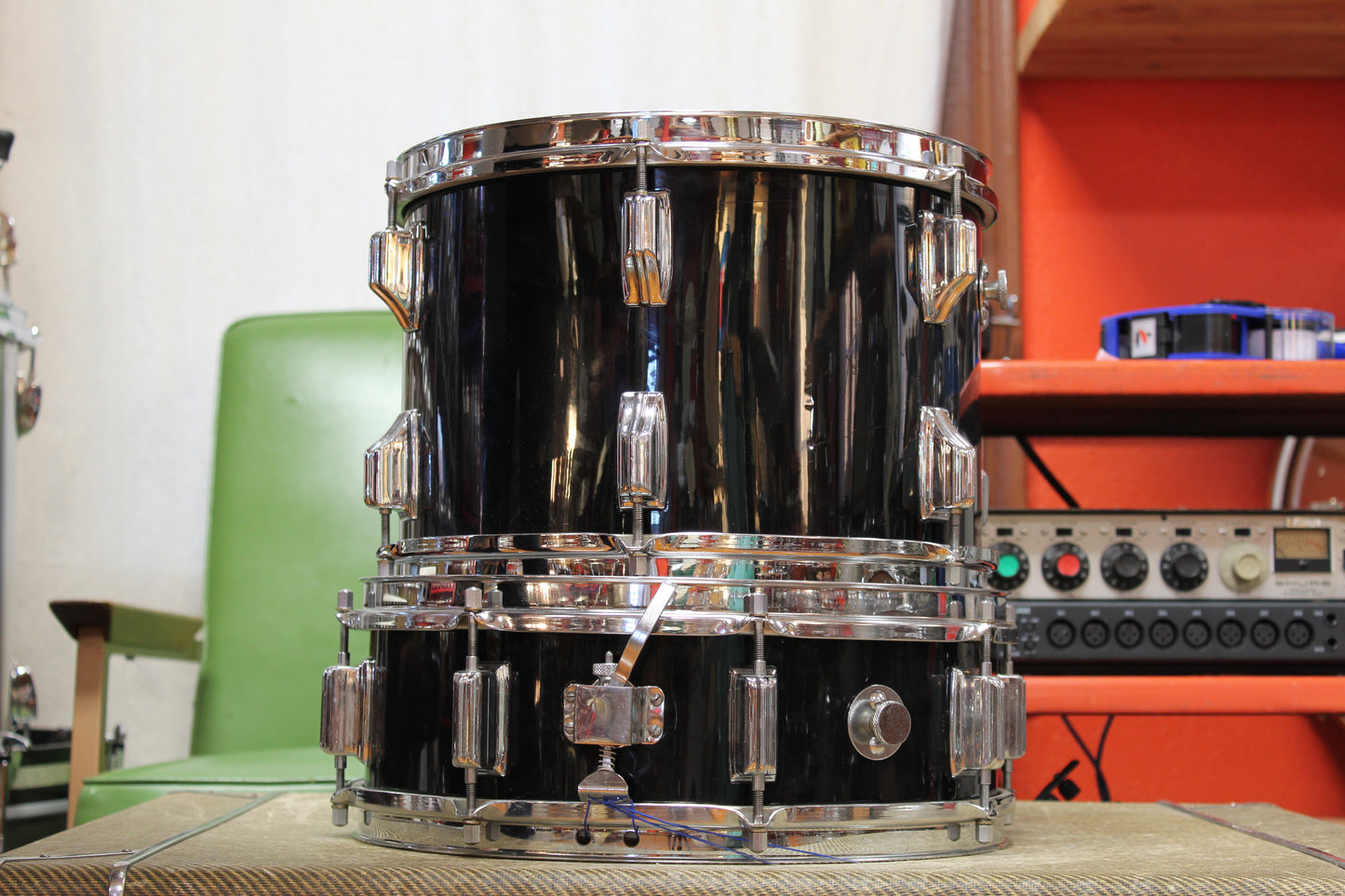 1959-66 Ludwig / Walberg & Auge in Jet Black Pearl 14x22 16x16 9x13 5x14