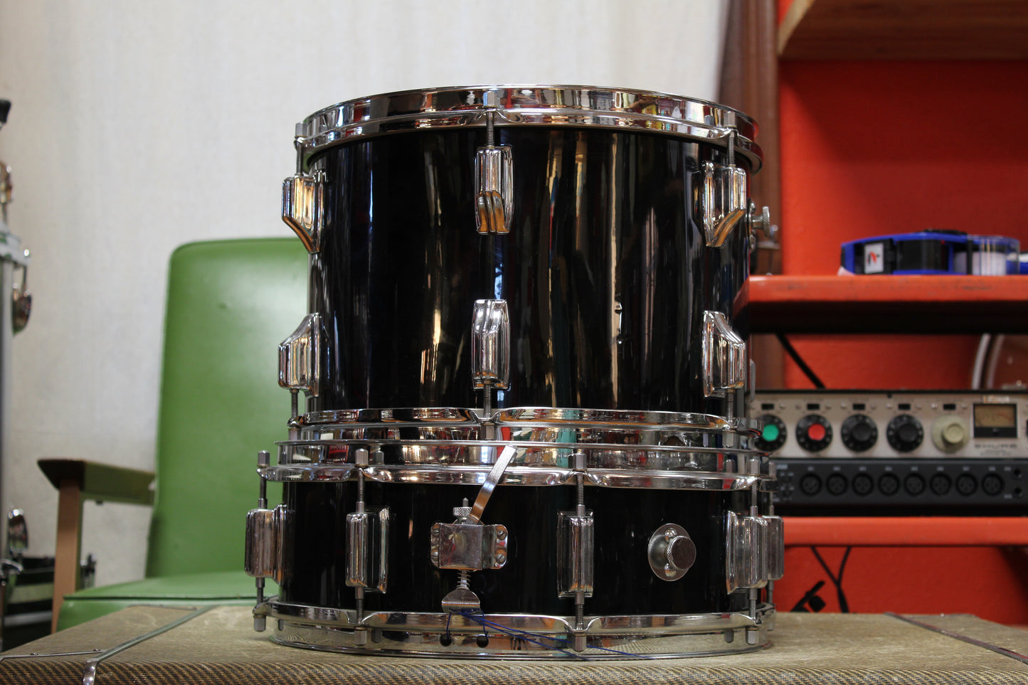 1959-66 Ludwig / Walberg & Auge in Jet Black Pearl 14x22 16x16 9x13 5x14