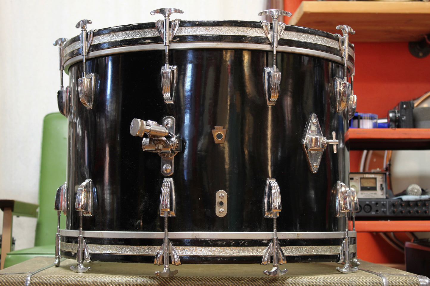 1959-66 Ludwig / Walberg & Auge in Jet Black Pearl 14x22 16x16 9x13 5x14