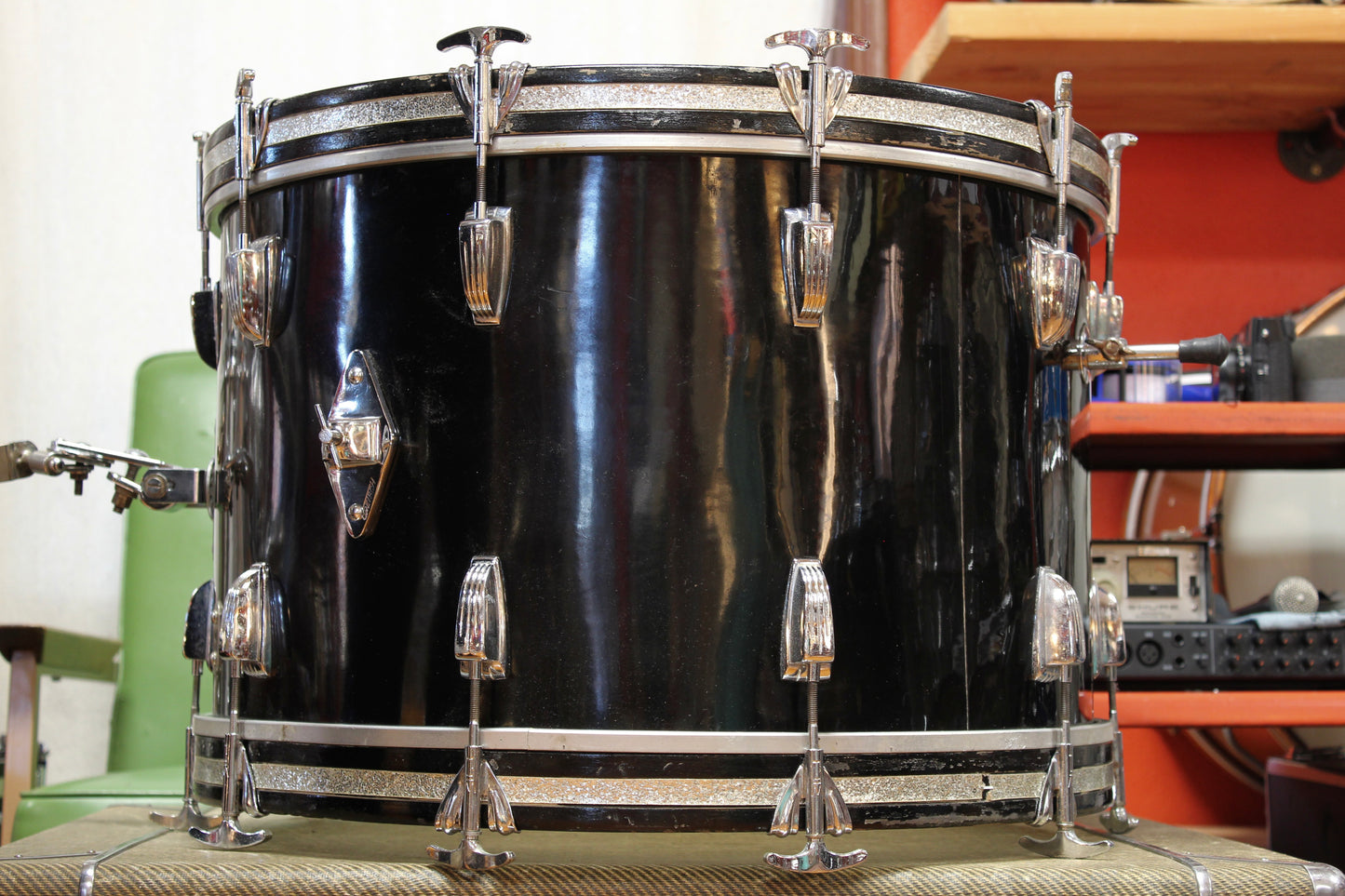 1959-66 Ludwig / Walberg & Auge in Jet Black Pearl 14x22 16x16 9x13 5x14