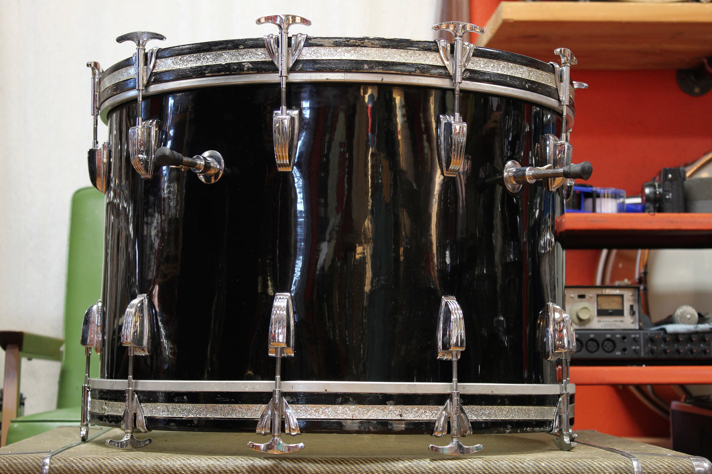 1959-66 Ludwig / Walberg & Auge in Jet Black Pearl 14x22 16x16 9x13 5x14