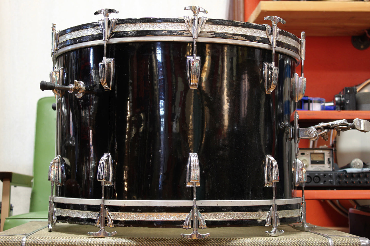 1959-66 Ludwig / Walberg & Auge in Jet Black Pearl 14x22 16x16 9x13 5x14