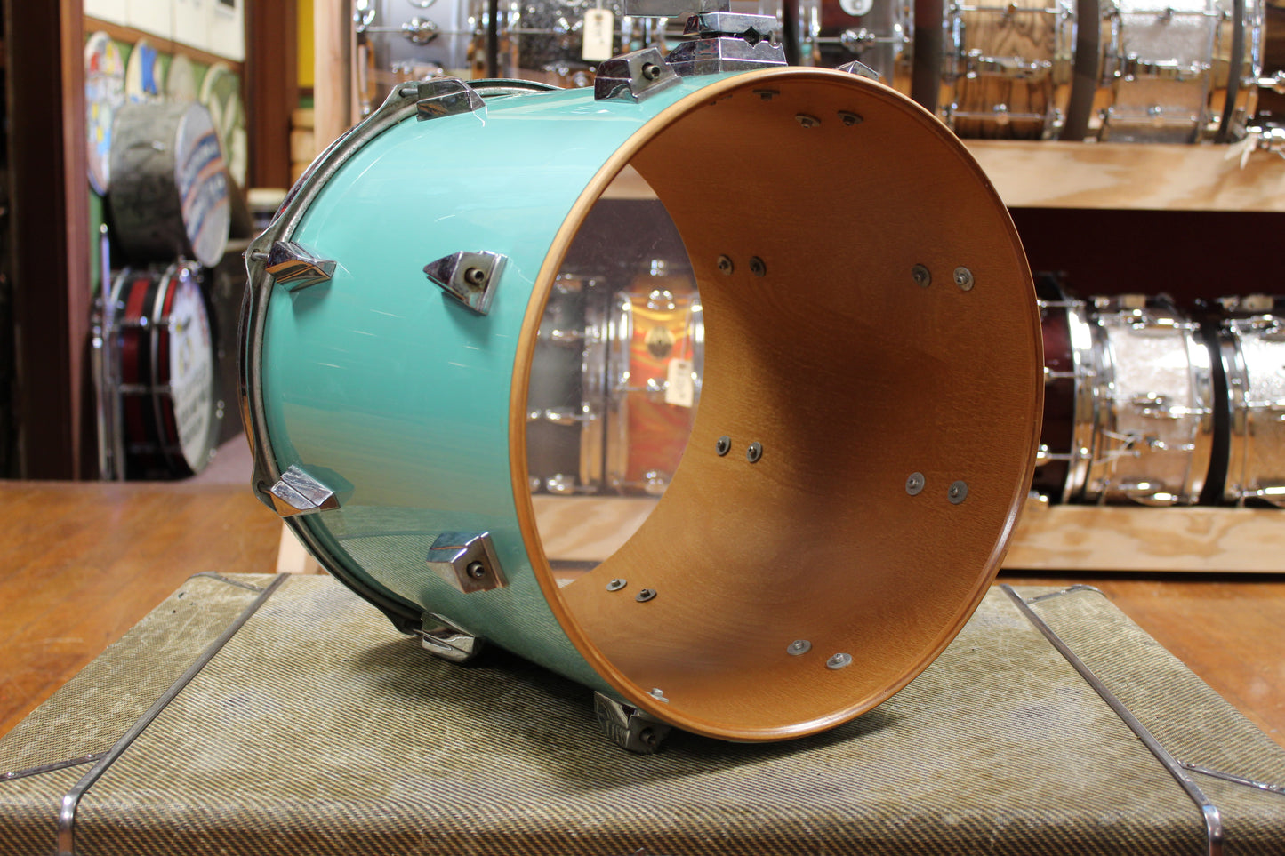 1980s Tama 14x15 Granstar Tom in Nile Blue