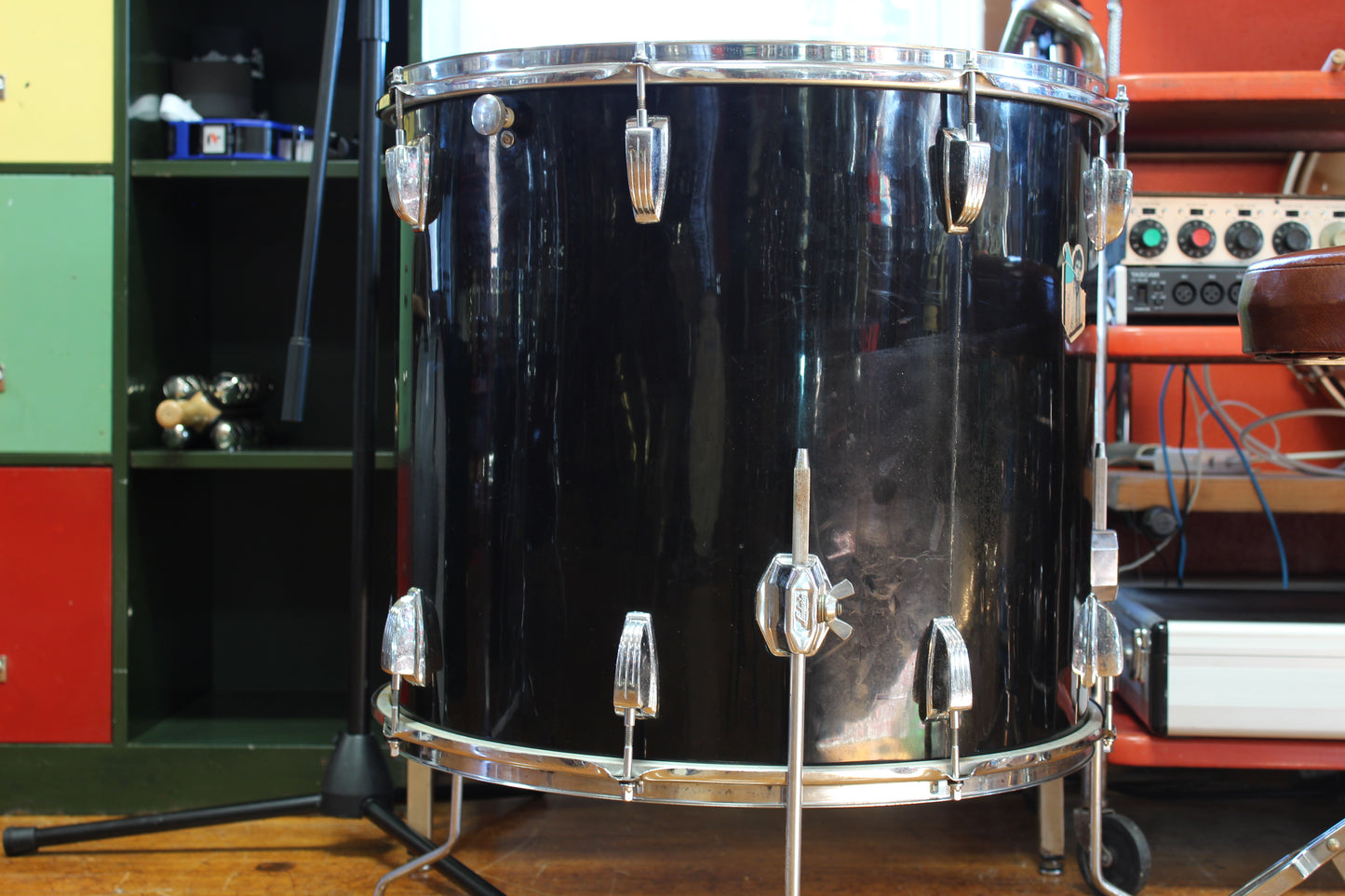 1970s Ludwig Drum Kit in Black Cortex 14x24 18x20 16x18 12x15