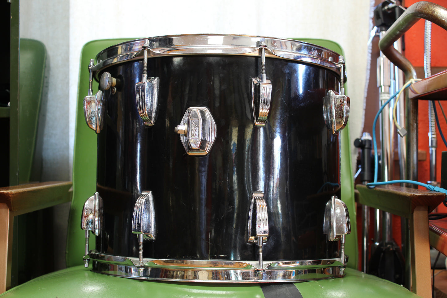 1970s Ludwig Drum Kit in Black Cortex 14x24 18x20 16x18 12x15
