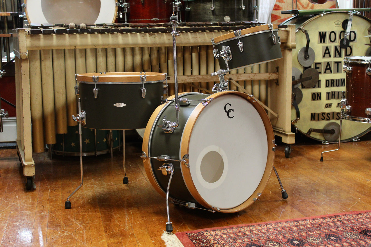 Used C&C Drum Co. Super Flyer / Player Date I 20/16/14/12/12 in Dark Olive Matte