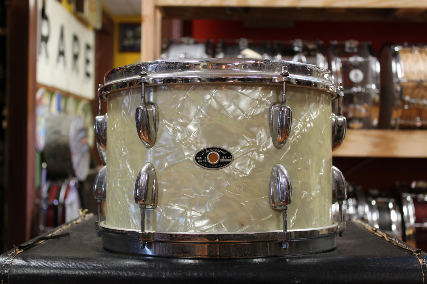 1970s Slingerland 8x12 Tom in White Marine Pearl