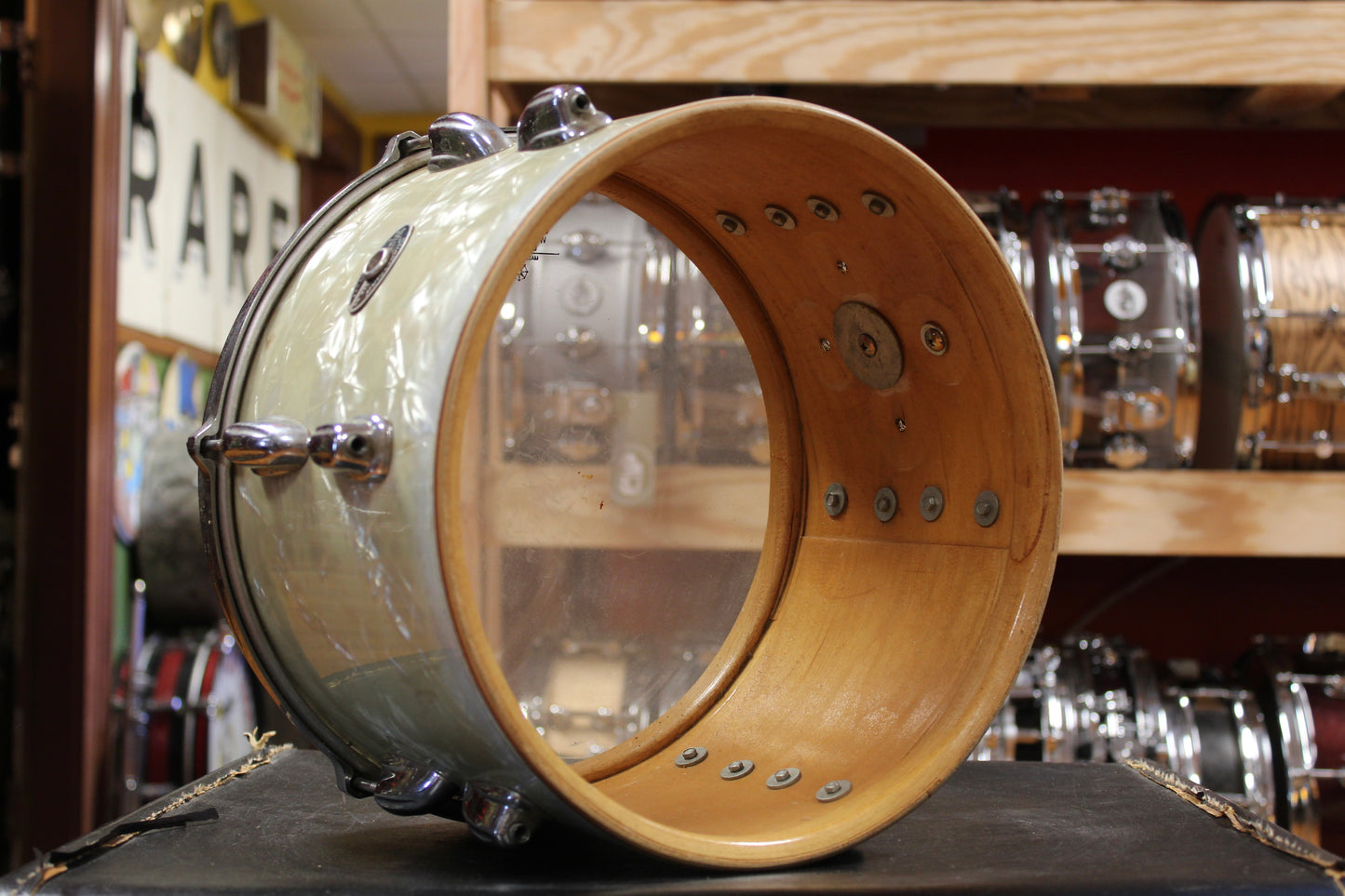 1970s Slingerland 8x12 Tom in White Marine Pearl