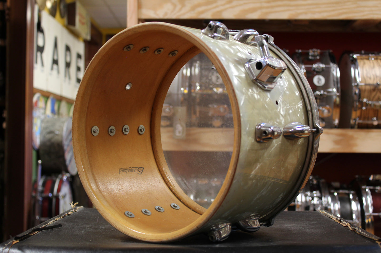 1970s Slingerland 8x12 Tom in White Marine Pearl
