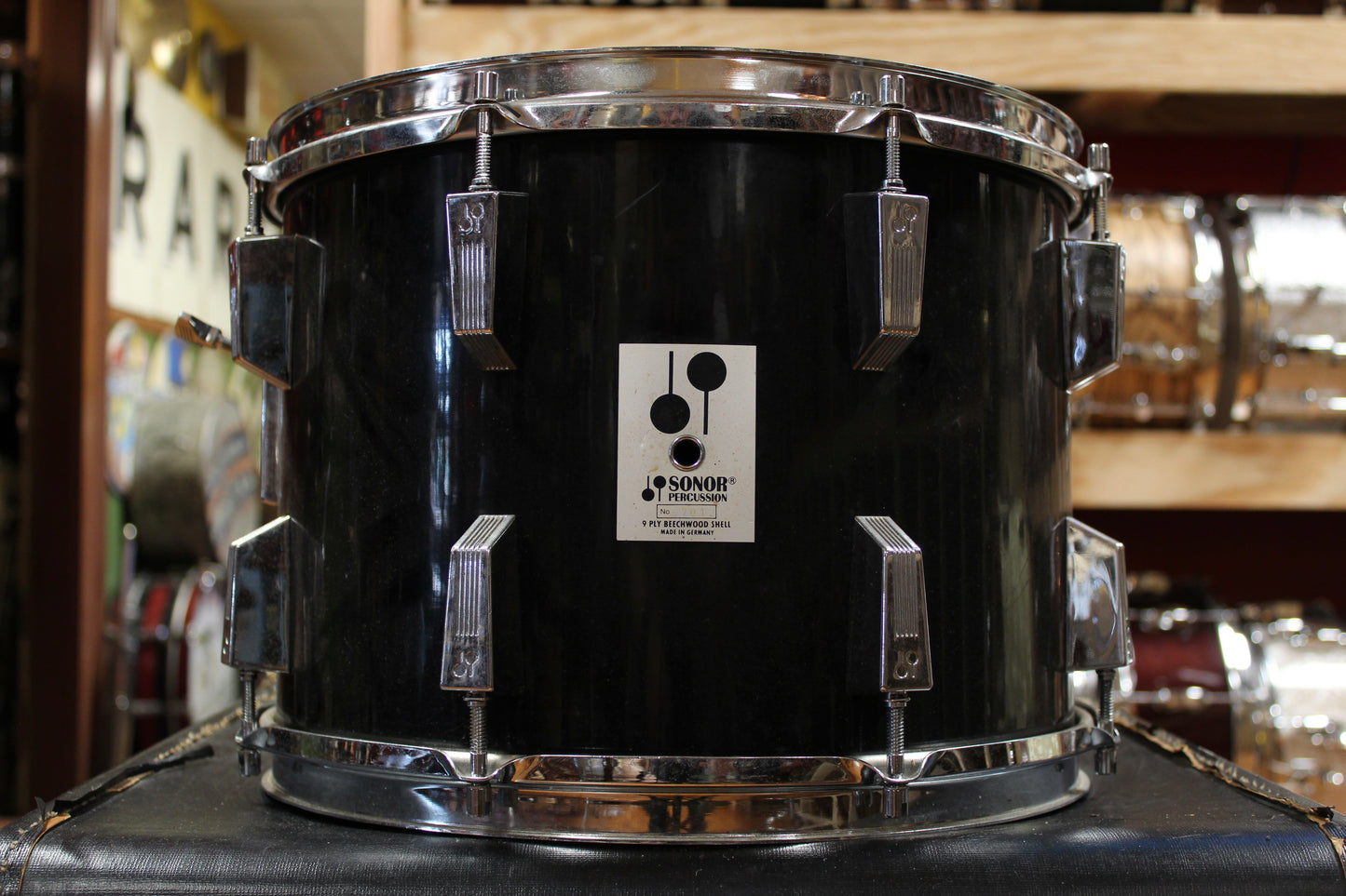 1970s Sonor 10x14 Phonic Tom in High Gloss Black