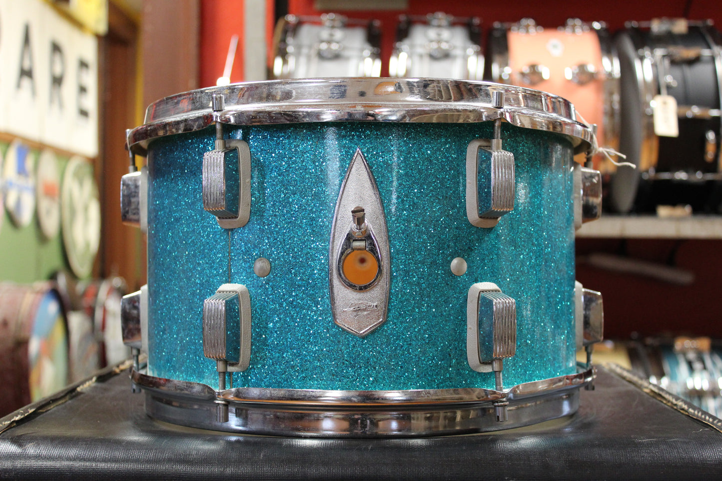 1960s Trixon Luxus Outfit in Aqua Blue Sparkle 14x20 8x13 16x16