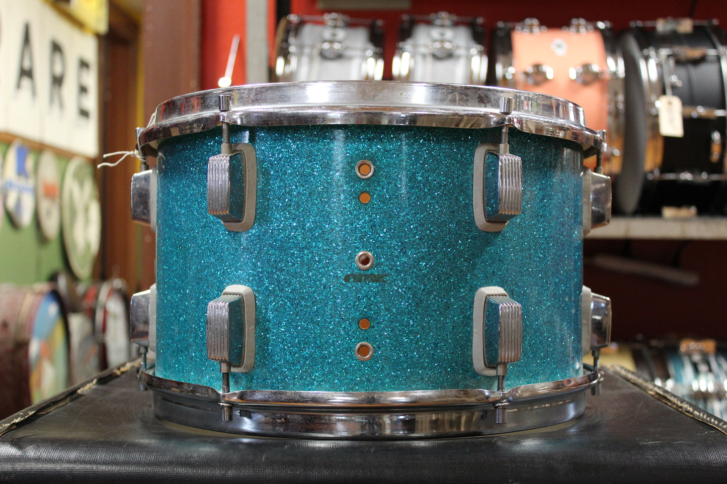 1960s Trixon Luxus Outfit in Aqua Blue Sparkle 14x20 8x13 16x16