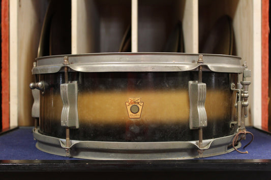 1960s Ludwig 5x14 Pioneer Snare Drum in Black and Gold Duco