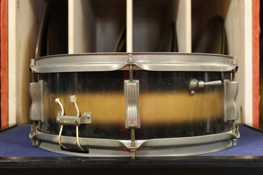 1960s Ludwig 5x14 Pioneer Snare Drum in Black and Gold Duco