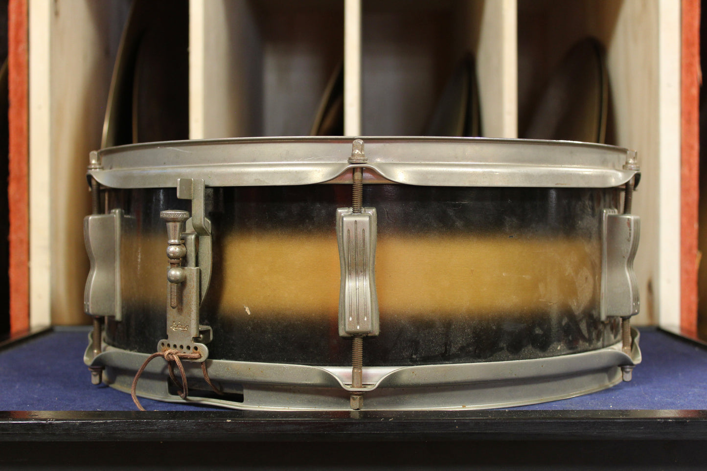 1960s Ludwig 5x14 Pioneer Snare Drum in Black and Gold Duco
