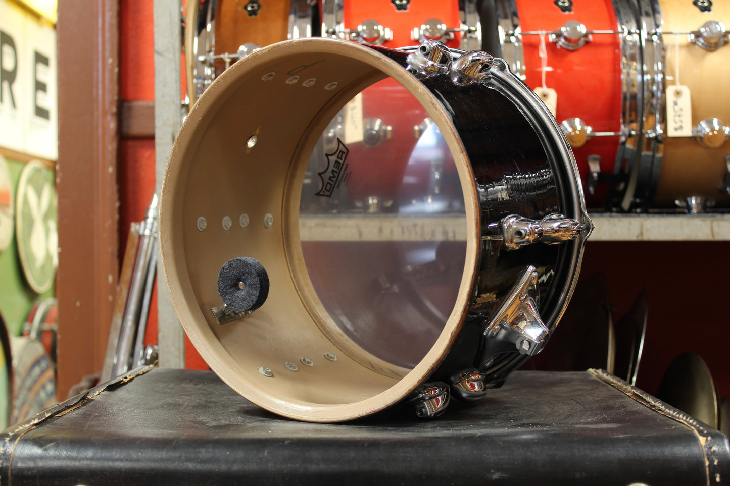 1970s Slingerland New Rock Outfit in Black Beauty Pearl 14x20 8x12 9x13 16x16