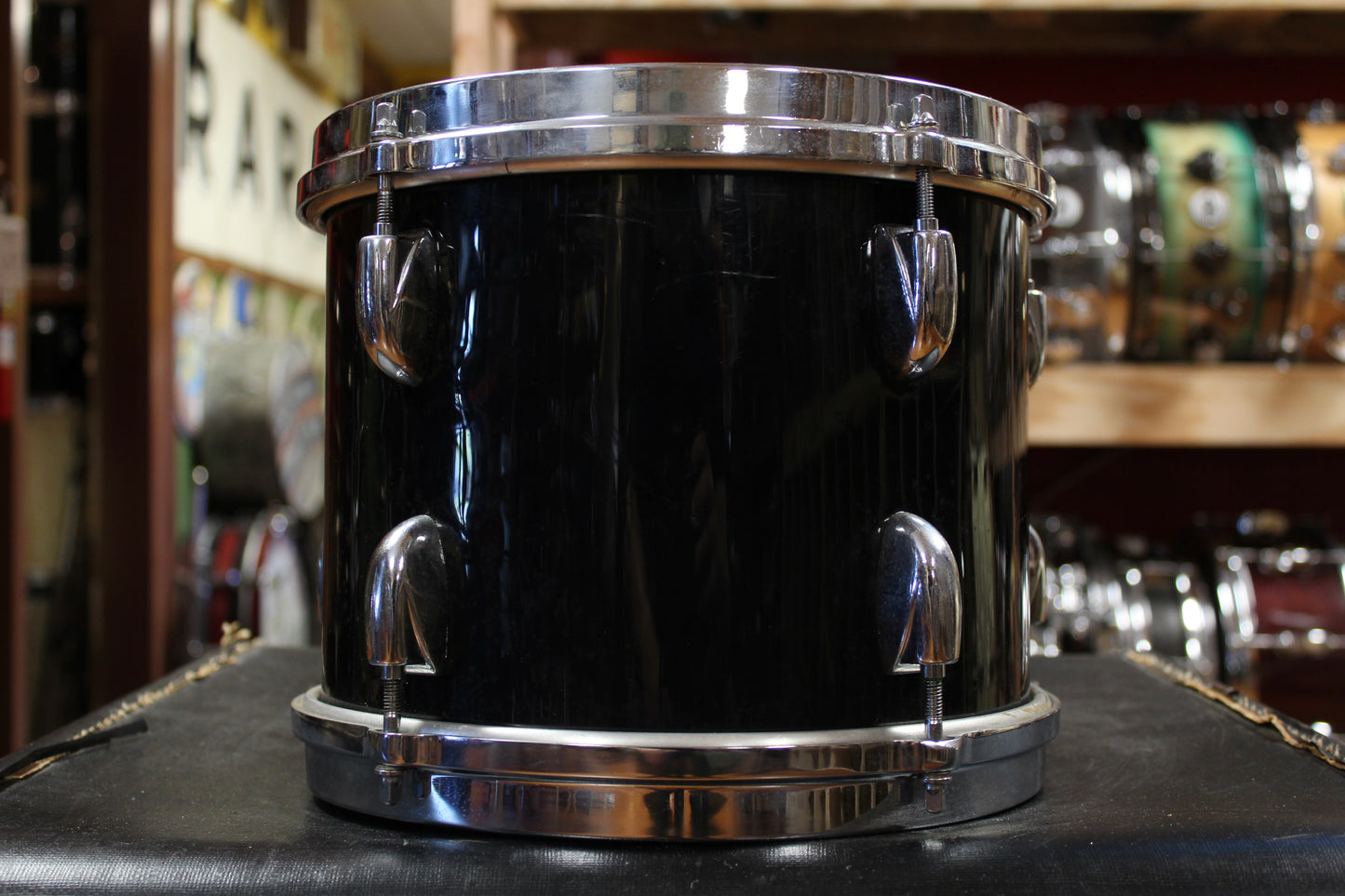 1980s Gretsch 8x10 Square Badge Tom in Black Nitron