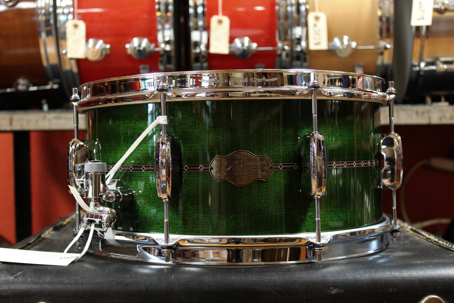 Tama Simon Phillips 6.5x14 Signature Snare Drum in Green Lacquer