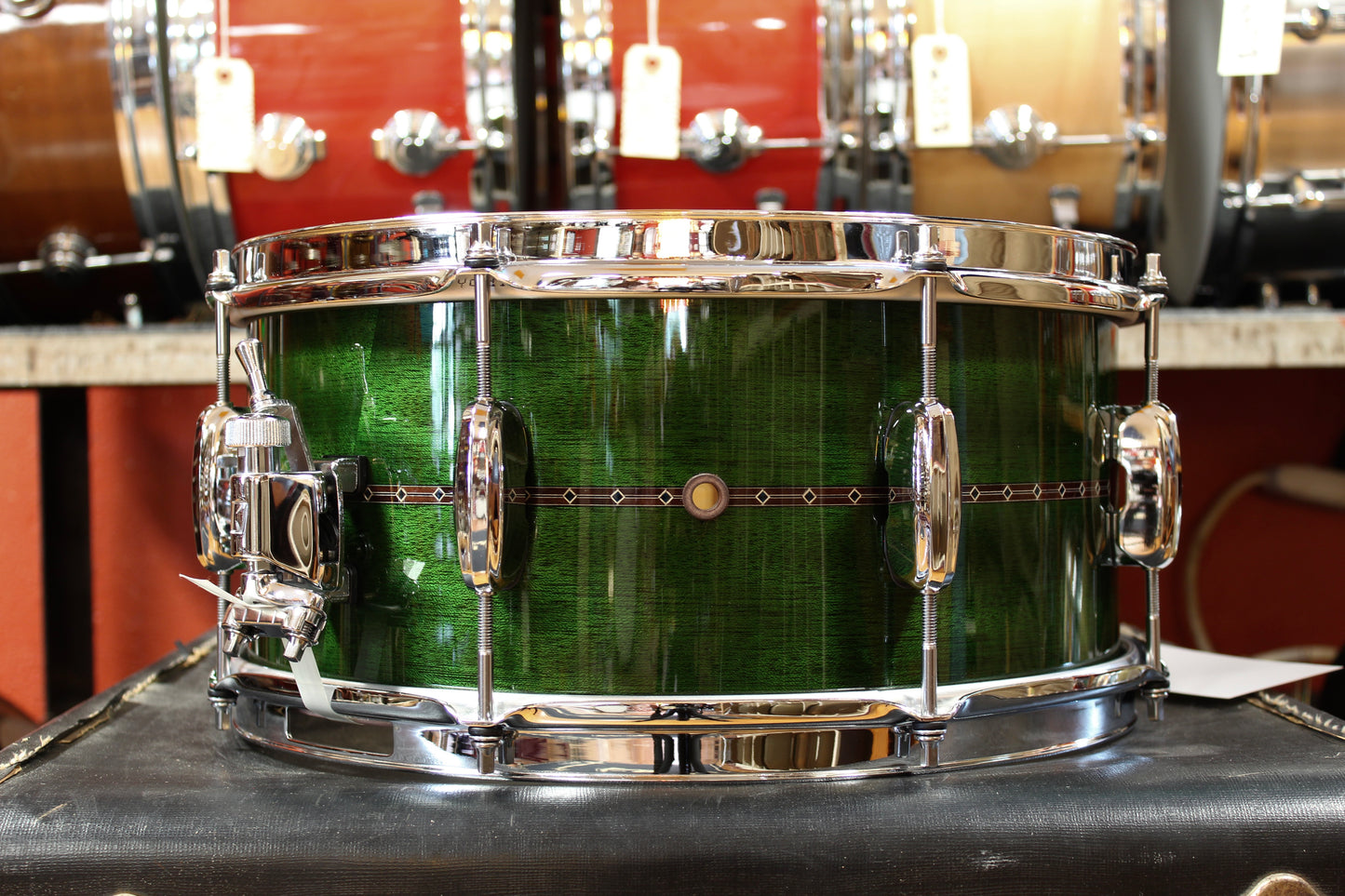 Tama Simon Phillips 6.5x14 Signature Snare Drum in Green Lacquer