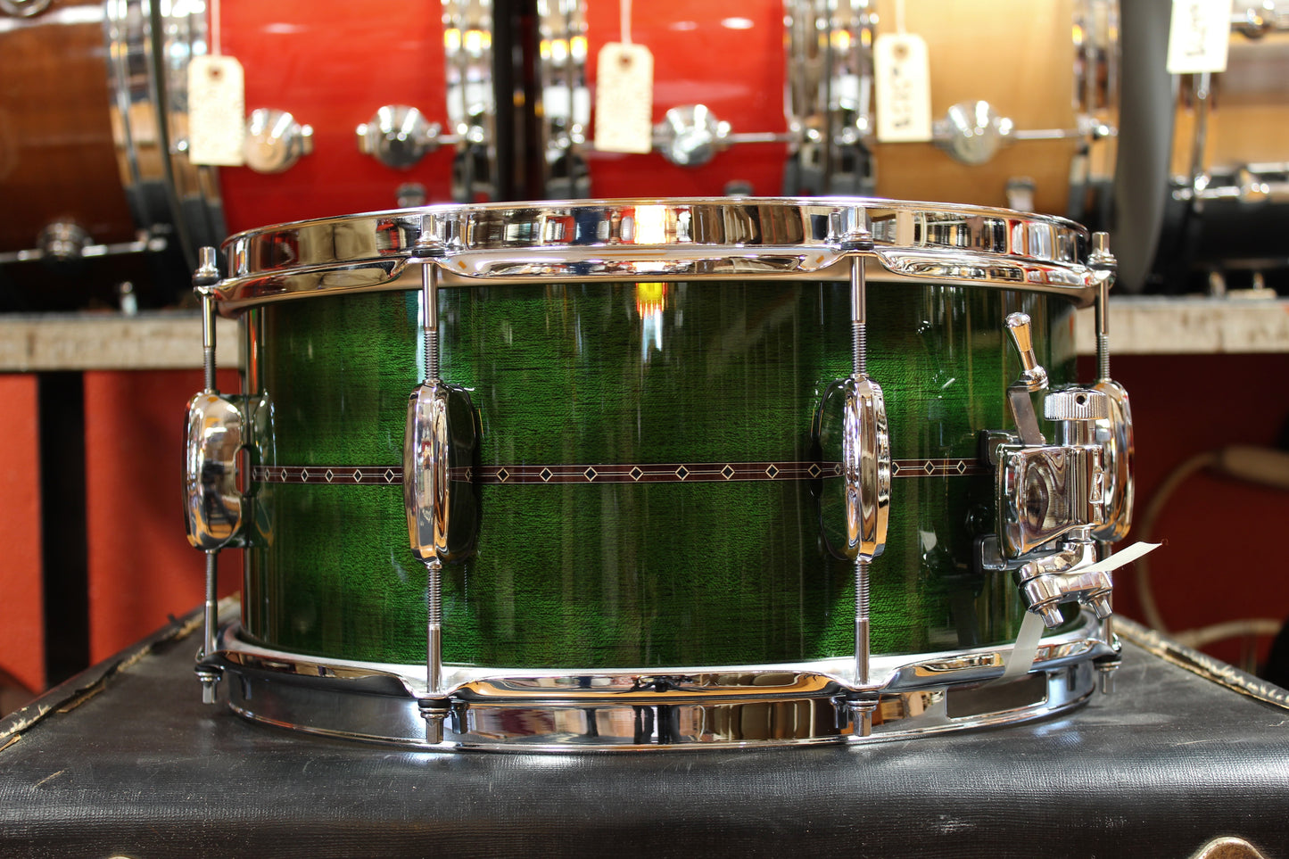 Tama Simon Phillips 6.5x14 Signature Snare Drum in Green Lacquer
