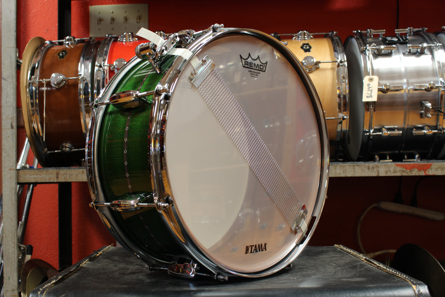 Tama Simon Phillips 6.5x14 Signature Snare Drum in Green Lacquer