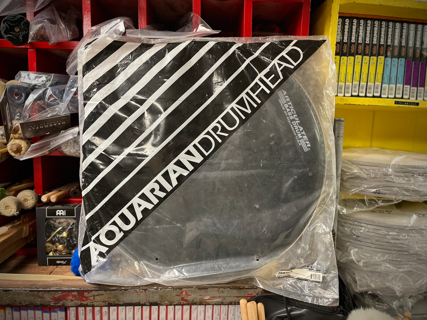 Aquarian Articulator Marching Bass Drum Head Black 20" - Open Box