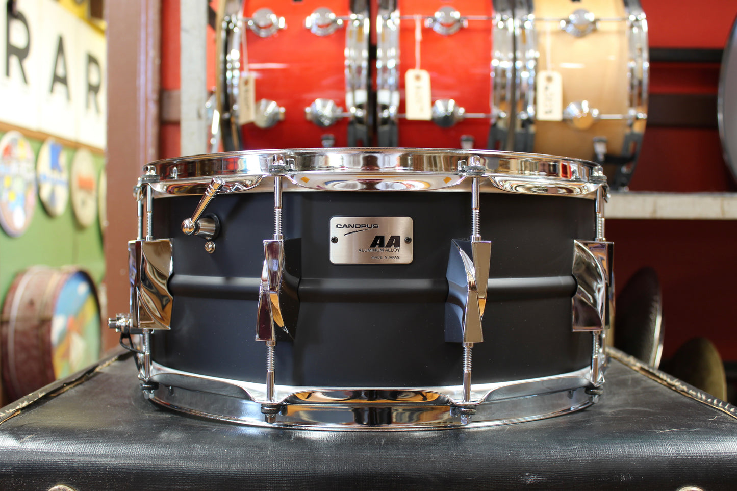 Canopus Jet Black 6x14 Aluminum Alloy Snare Drum