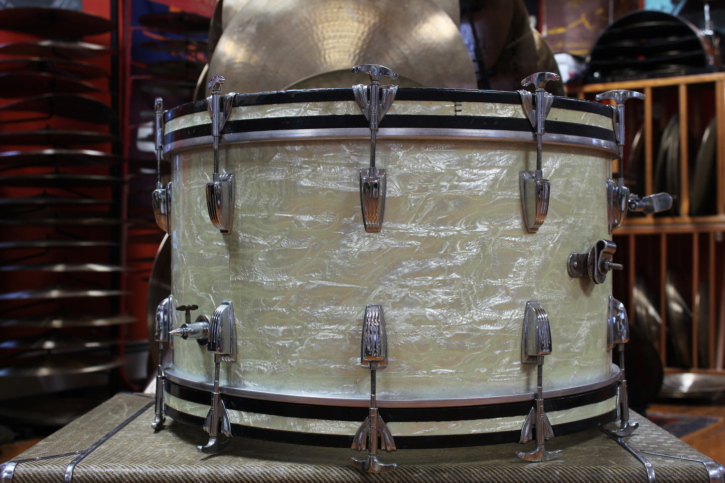 1950s WFL / Ludwig New Yorker in White Marine Pearl 12x22 16x16 9x13