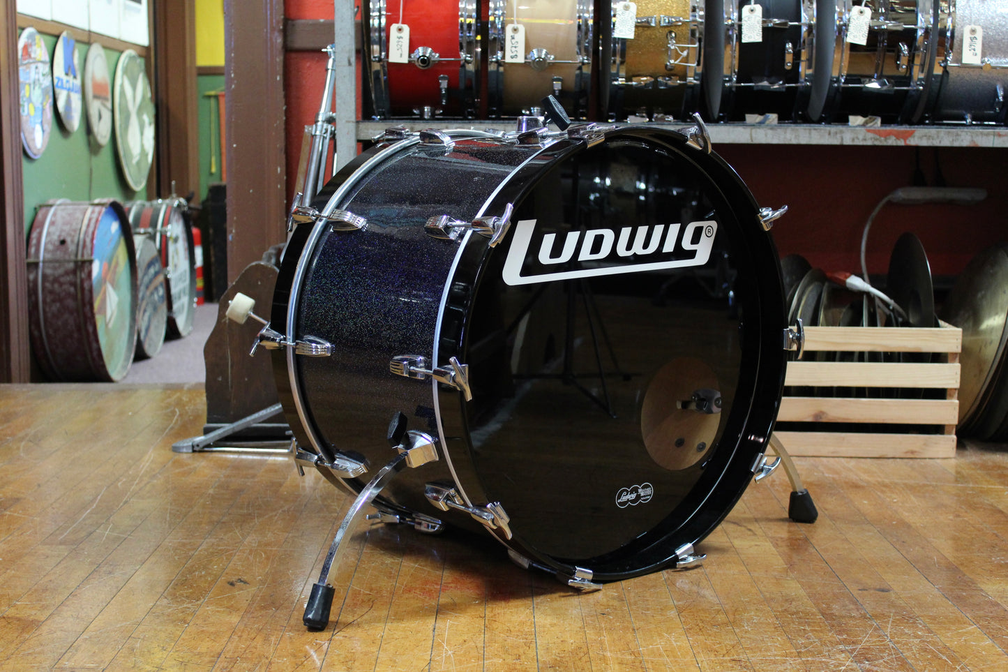 1980s Ludwig Super Classic Outfit in Black Galaxy 14x22 9x13 16x16