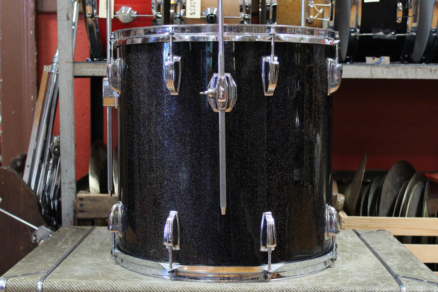 1980s Ludwig Super Classic Outfit in Black Galaxy 14x22 9x13 16x16