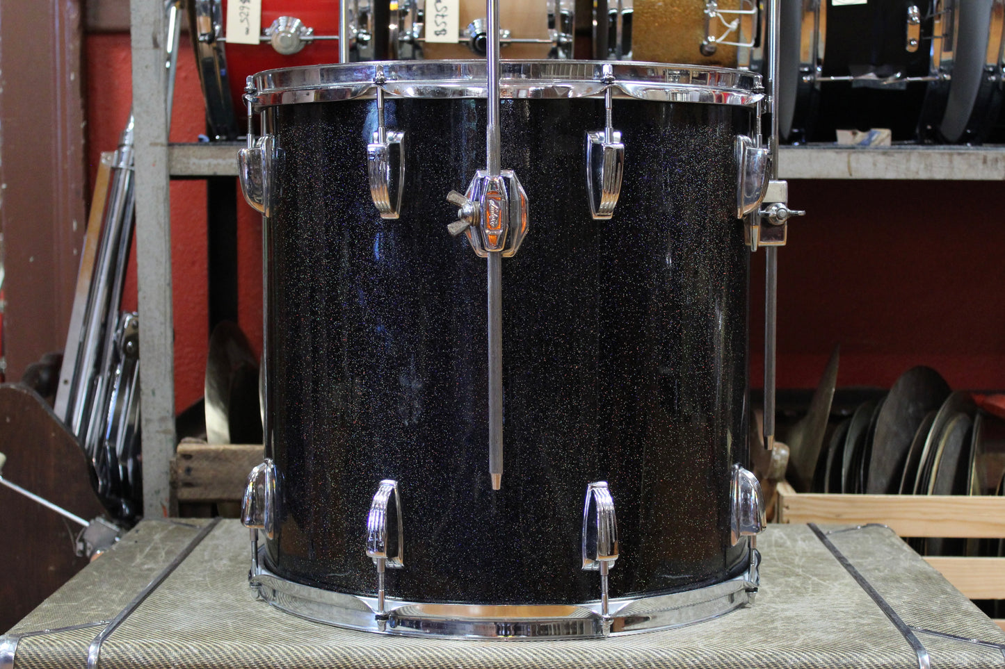 1980s Ludwig Super Classic Outfit in Black Galaxy 14x22 9x13 16x16