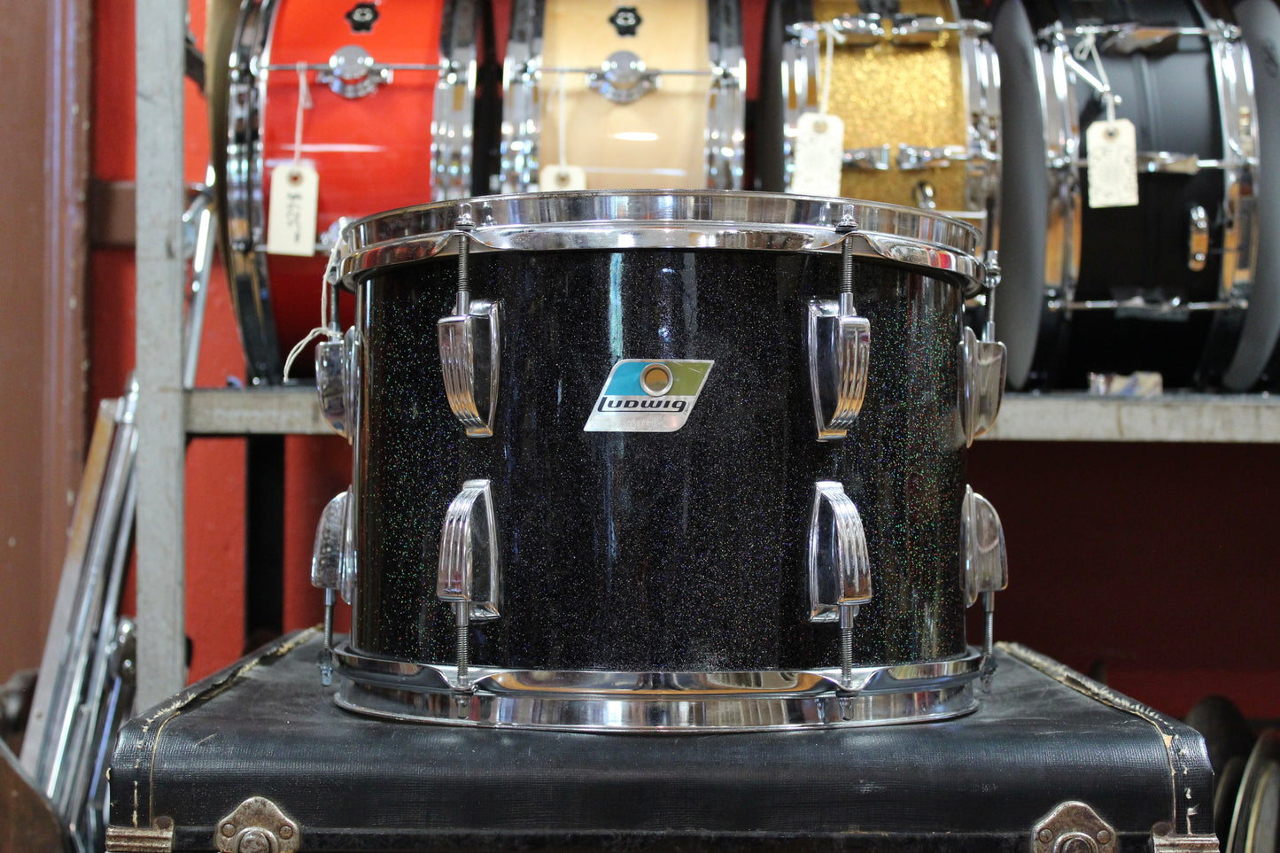 1980s Ludwig Super Classic Outfit in Black Galaxy 14x22 9x13 16x16