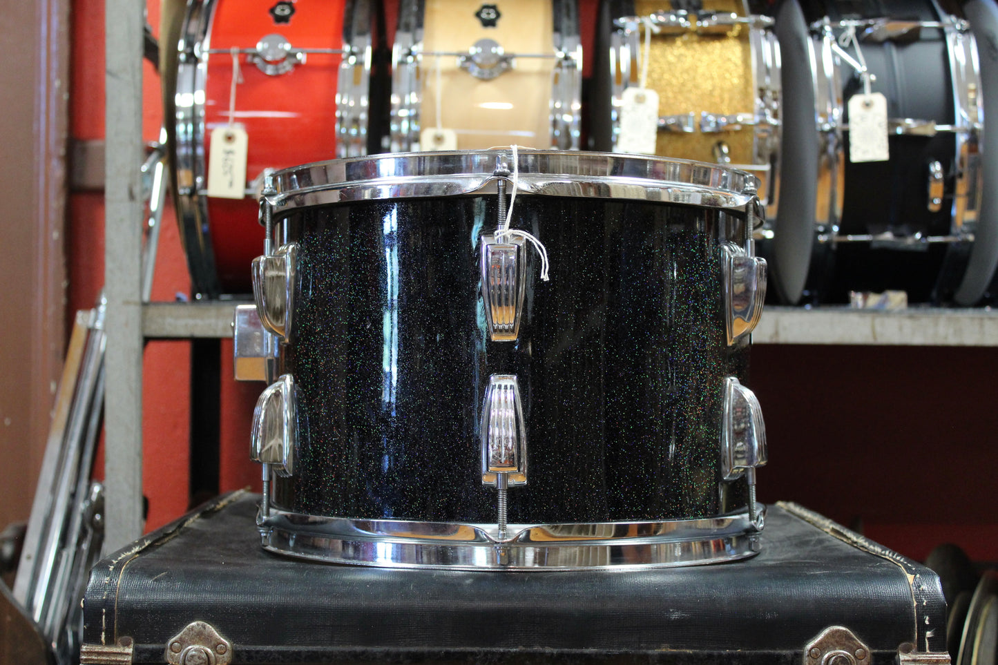 1980s Ludwig Super Classic Outfit in Black Galaxy 14x22 9x13 16x16