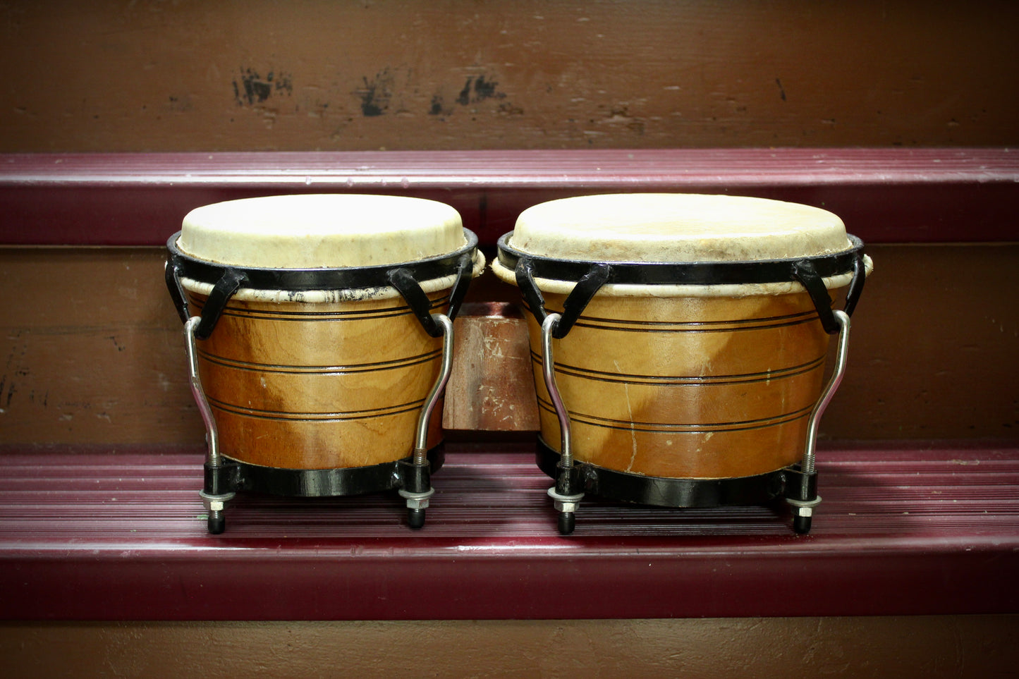 Caribbean Rhythms 6.75" x 8" Solid Shell Caoba Bongos