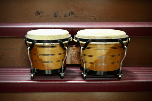 Caribbean Rhythms 6.75" x 8" Solid Shell Caoba Bongos