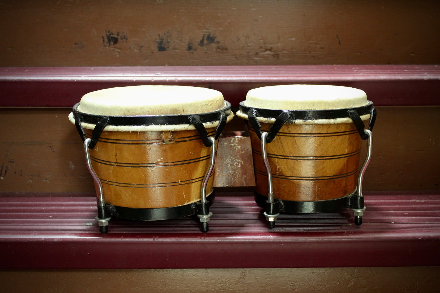 Caribbean Rhythms 6.75" x 8" Solid Shell Caoba Bongos