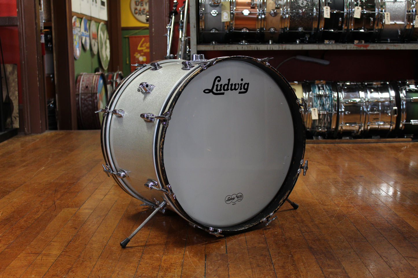 Late 1960s Ludwig Standard Outfit in Silver Mist 14x20 8x12 14x14 5.5x14