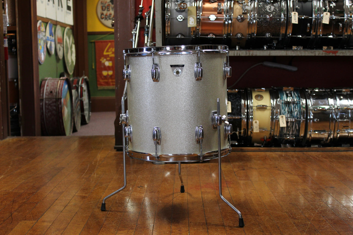 Late 1960s Ludwig Standard Outfit in Silver Mist 14x20 8x12 14x14 5.5x14