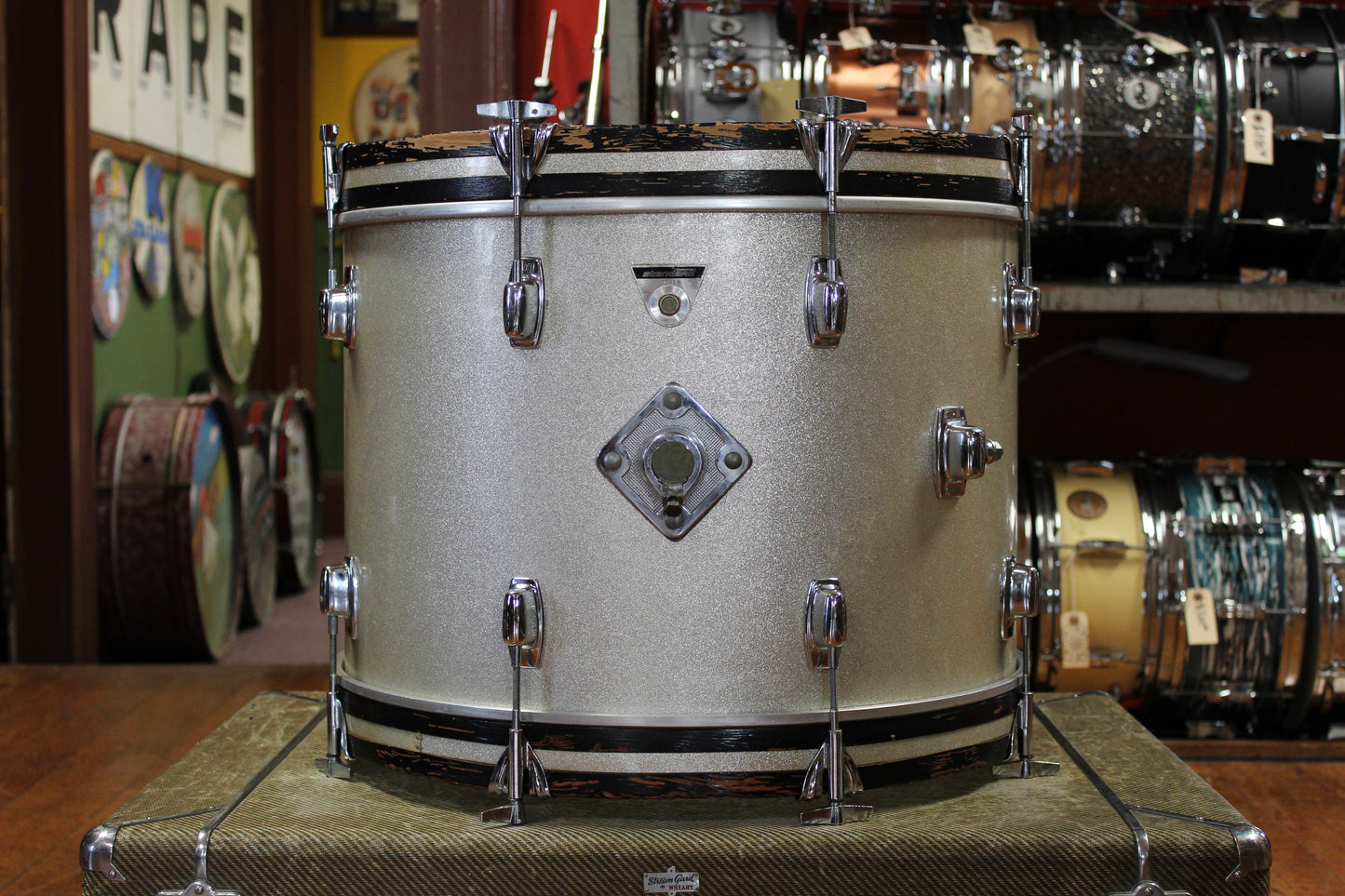 Late 1960s Ludwig Standard Outfit in Silver Mist 14x20 8x12 14x14 5.5x14