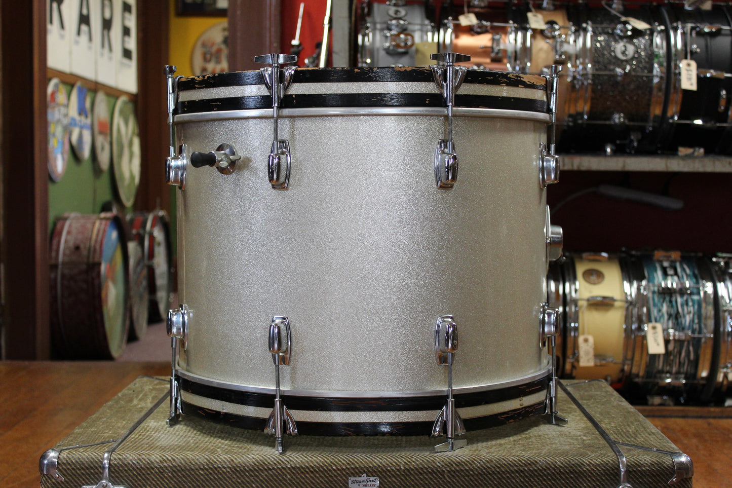 Late 1960s Ludwig Standard Outfit in Silver Mist 14x20 8x12 14x14 5.5x14