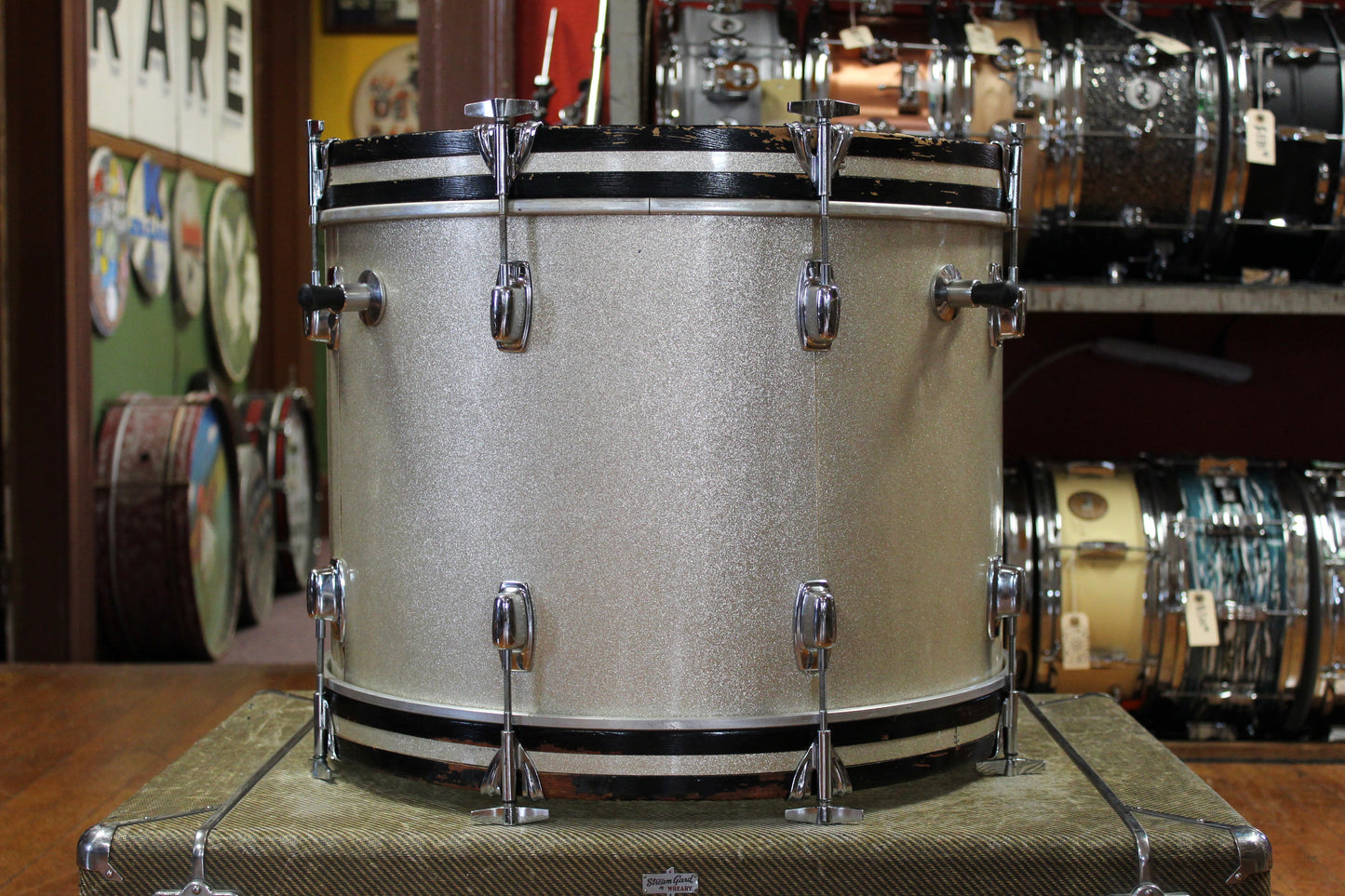 Late 1960s Ludwig Standard Outfit in Silver Mist 14x20 8x12 14x14 5.5x14
