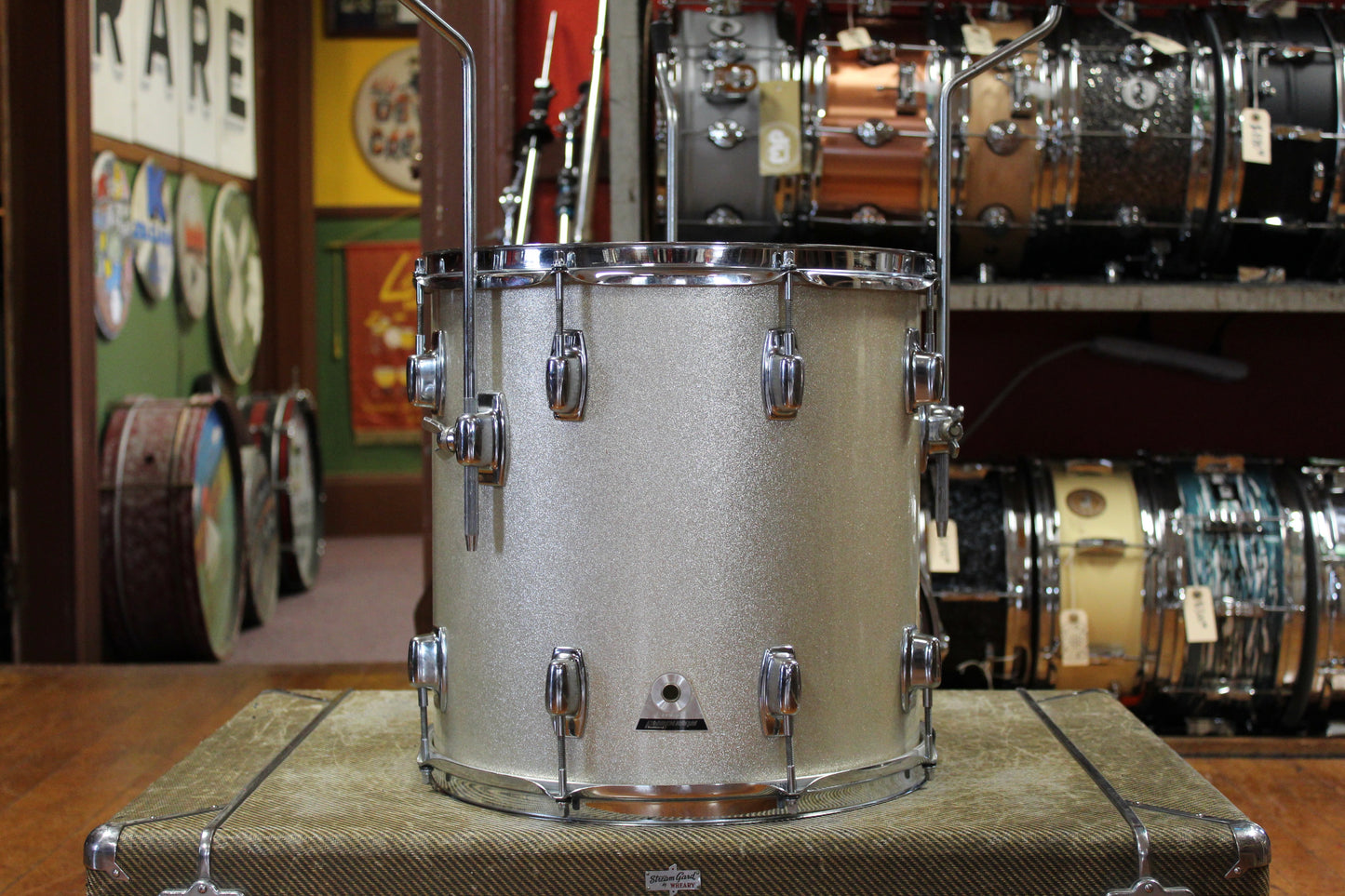 Late 1960s Ludwig Standard Outfit in Silver Mist 14x20 8x12 14x14 5.5x14