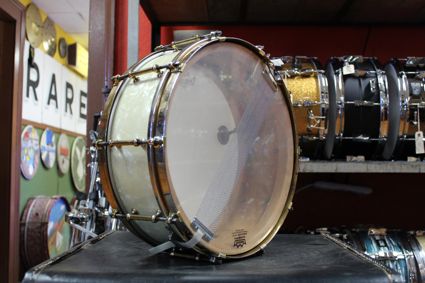 1930s Slingerland DuAll 5"x14" in White Marine Pearl